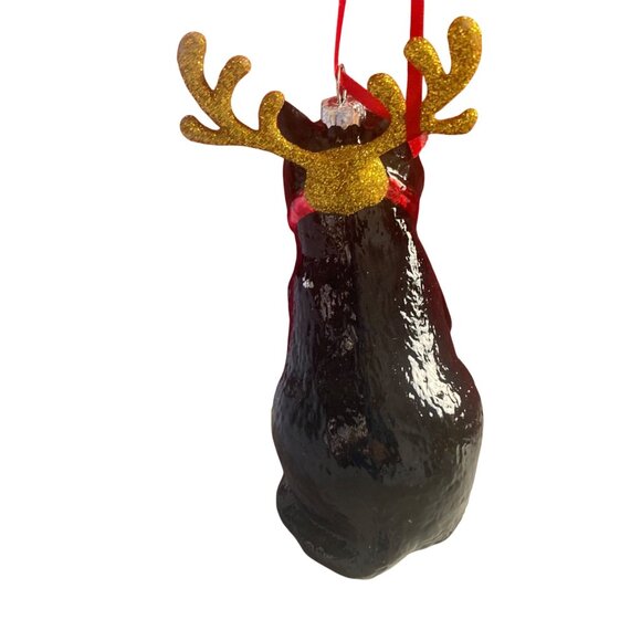 Vintage Kurt Adler Linnea Riley Glass Cat as Reindeer Ornament Art Inst Chicago - Picture 11 of 13